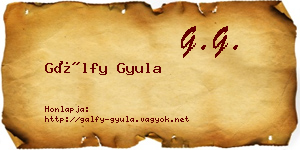Gálfy Gyula névjegykártya