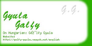 gyula galfy business card